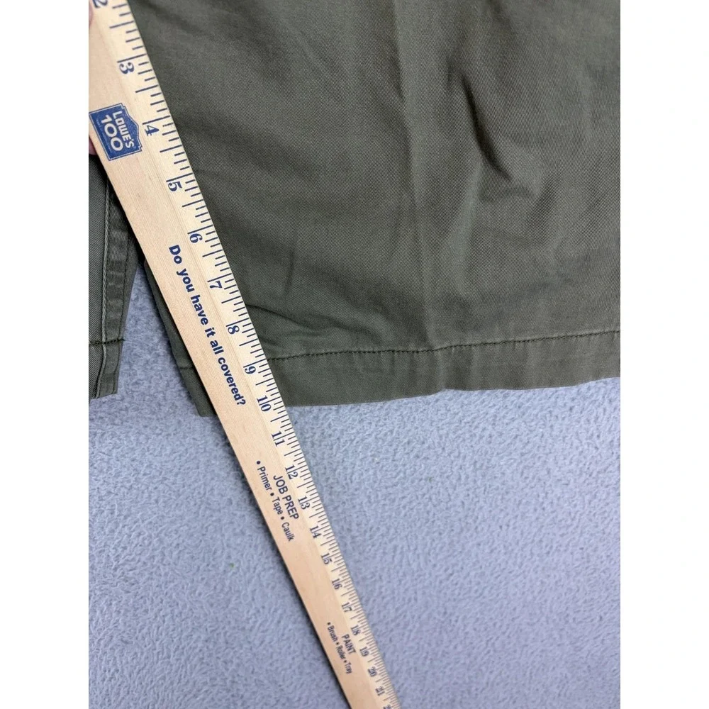 St. John's Bay Cargo Shorts Mens 44 Green Cotton Canvas 10 Inseam Casual Men New